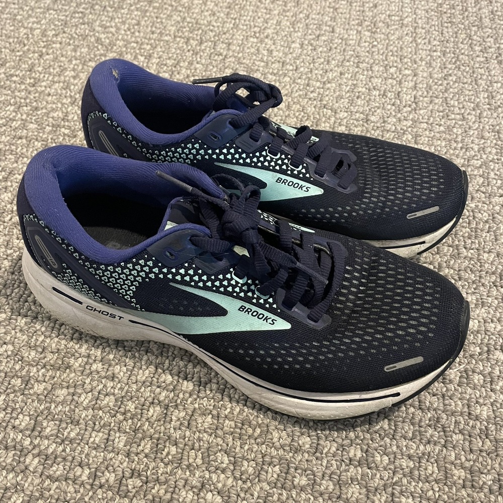 Brooks Sneakers Ghost 14 Women's SIZE 8 Running Shoes Navy Blue Cushion